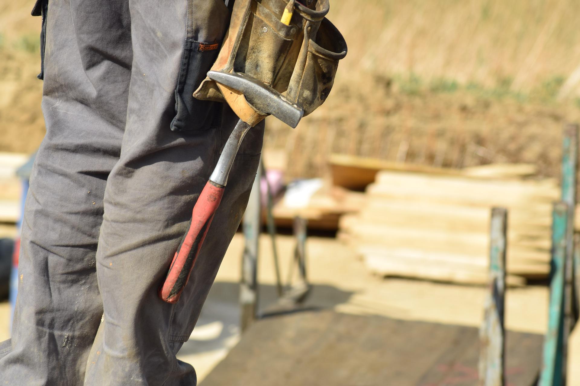 Mitarbeiter auf Baustelle